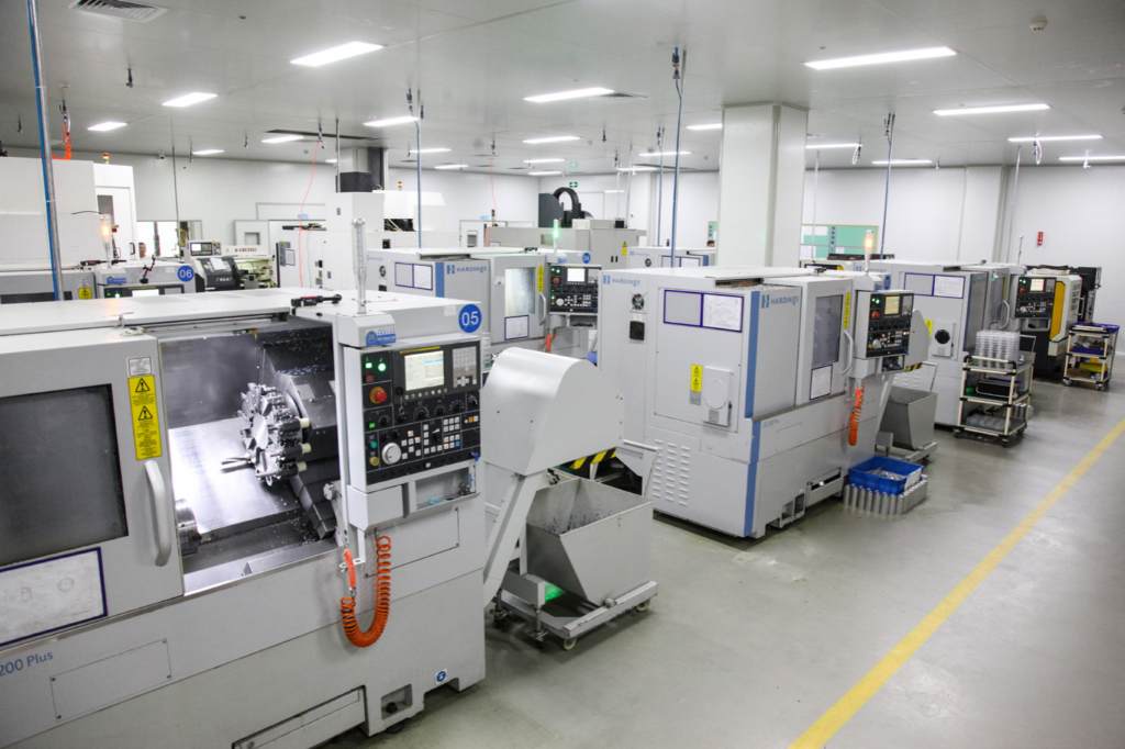 Joint Precision factory workshop, advanced CNC equipment for optical lens structural parts